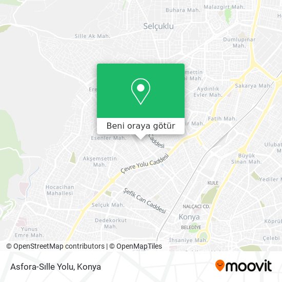 Asfora-Sılle Yolu harita