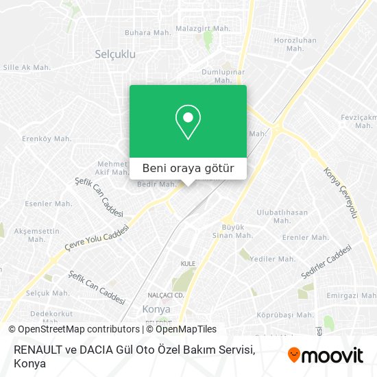 RENAULT ve DACIA Gül Oto Özel Bakım Servisi harita