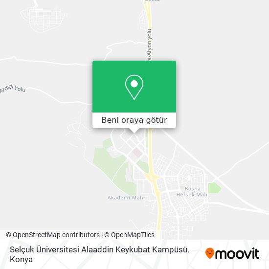 Selçuk Üniversitesi Alaaddin Keykubat Kampüsü harita