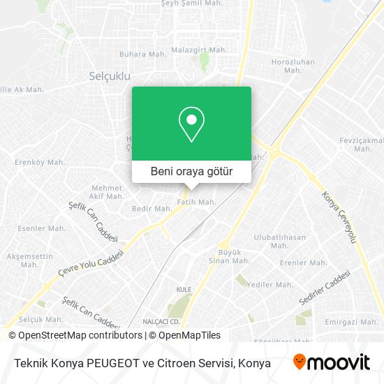 Teknik Konya PEUGEOT ve Citroen Servisi harita