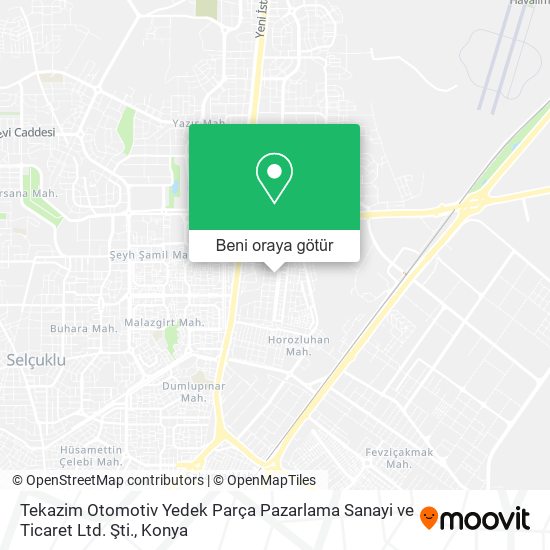 Tekazim Otomotiv Yedek Parça Pazarlama Sanayi ve Ticaret Ltd. Şti. harita