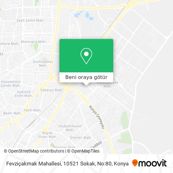 Fevziçakmak Mahallesi, 10521 Sokak, No:80 harita