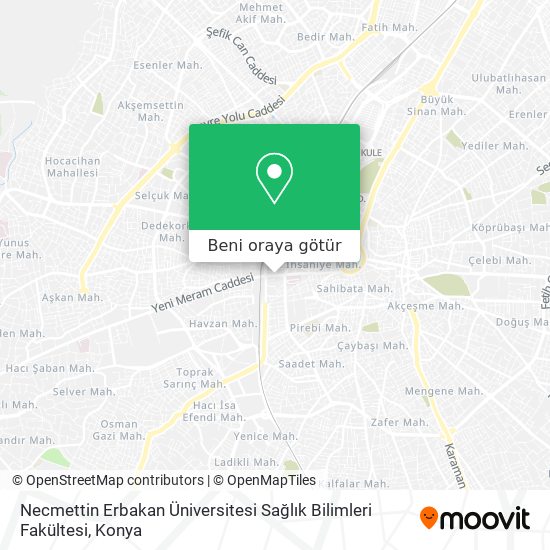 Necmettin Erbakan Üniversitesi Sağlık Bilimleri Fakültesi harita