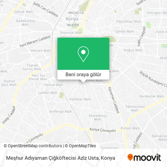 Meşhur Adıyaman Çiğköftecisi Azîz Usta harita