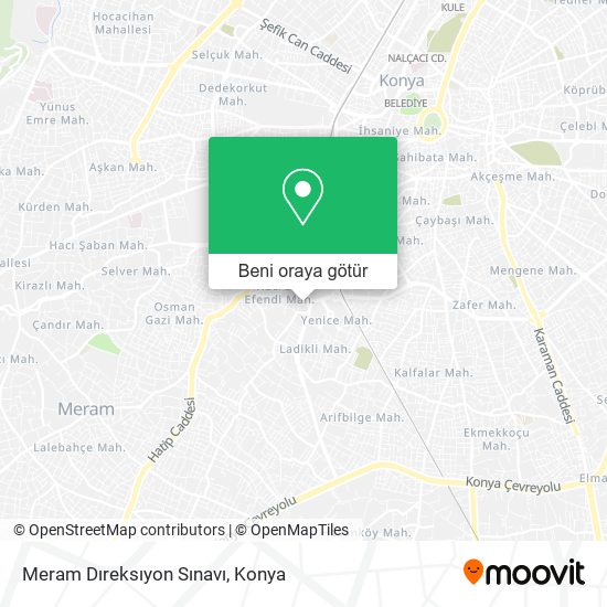 Meram Dıreksıyon Sınavı harita