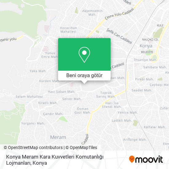 Konya Meram Kara Kuvvetleri Komutanlığı Lojmanları harita