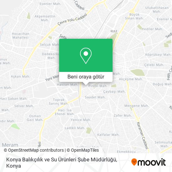 Konya Balıkçılık ve Su Ürünleri Şube Müdürlüğü harita