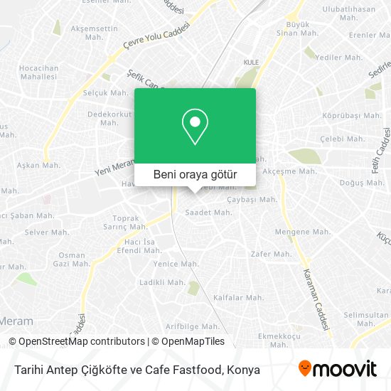Tarihi Antep Çiğköfte ve Cafe Fastfood harita