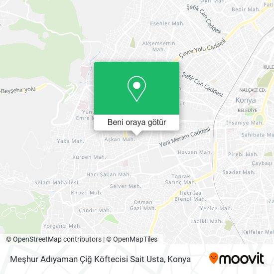 Meşhur Adıyaman Çiğ Köftecisi Sait Usta harita