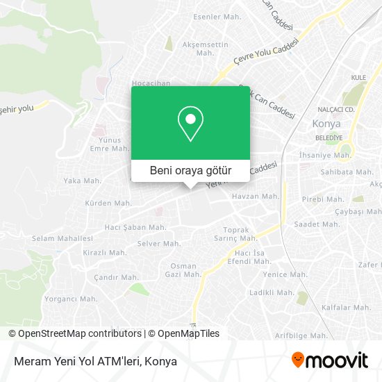 Meram Yeni Yol ATM'leri harita