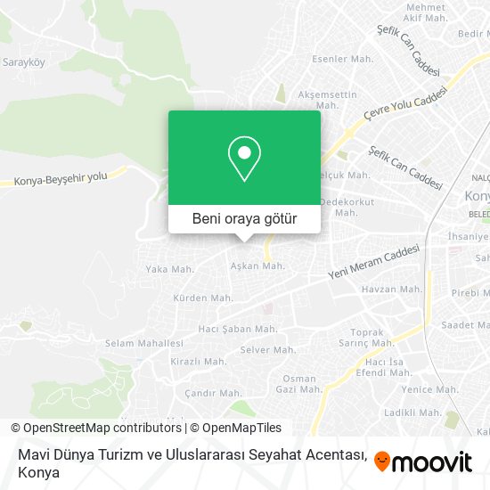 Mavi Dünya Turizm ve Uluslararası Seyahat Acentası harita