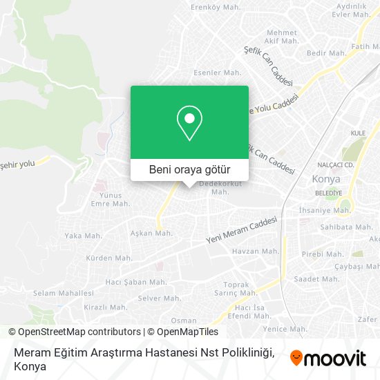 Meram Eğitim Araştırma Hastanesi Nst Polikliniği harita