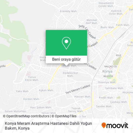 Konya Meram Araştırma Hastanesi Dahili Yoğun Bakım harita