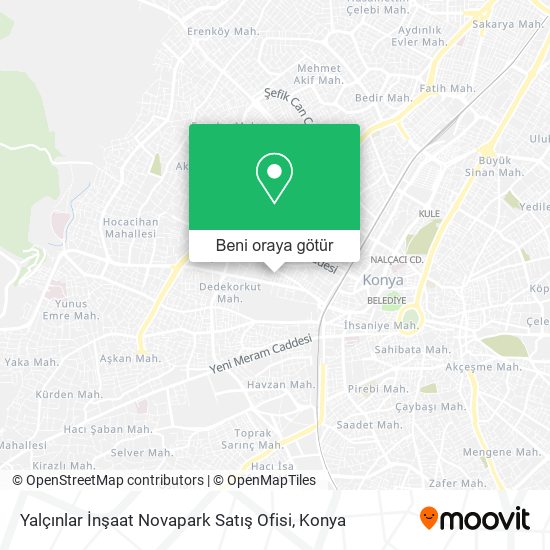 Yalçınlar İnşaat Novapark Satış Ofisi harita