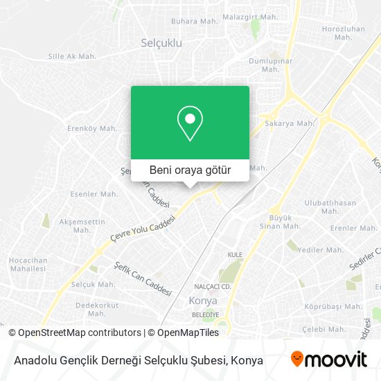 Anadolu Gençlik Derneği Selçuklu Şubesi harita
