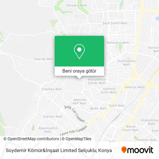 Soydemir Kömür&İnşaat Limited Selçuklu harita