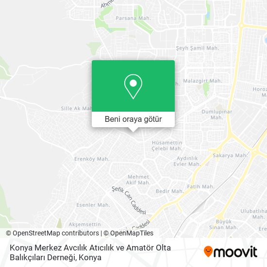 Konya Merkez Avcılık Atıcılık ve Amatör Olta Balıkçıları Derneği harita