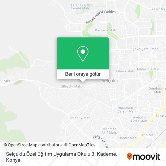 Selçuklu Özel Eğitim Uygulama Okulu 3. Kademe harita