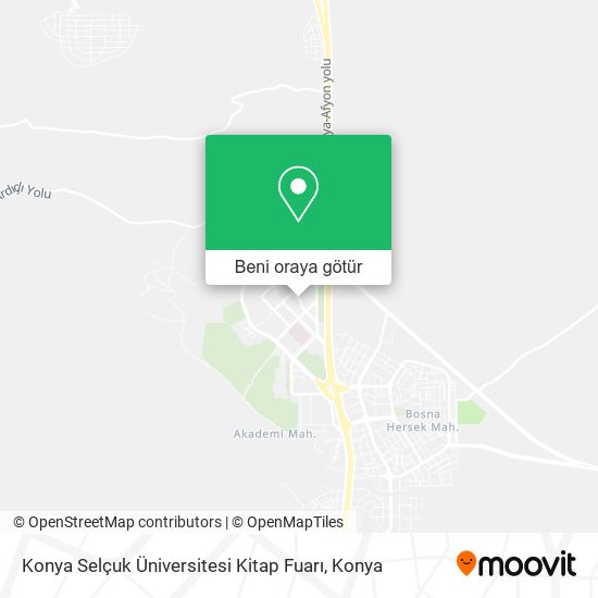 Konya Selçuk Üniversitesi Kitap Fuarı harita