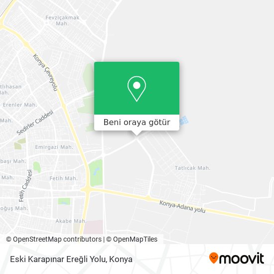 Eski Karapınar Ereğli Yolu harita