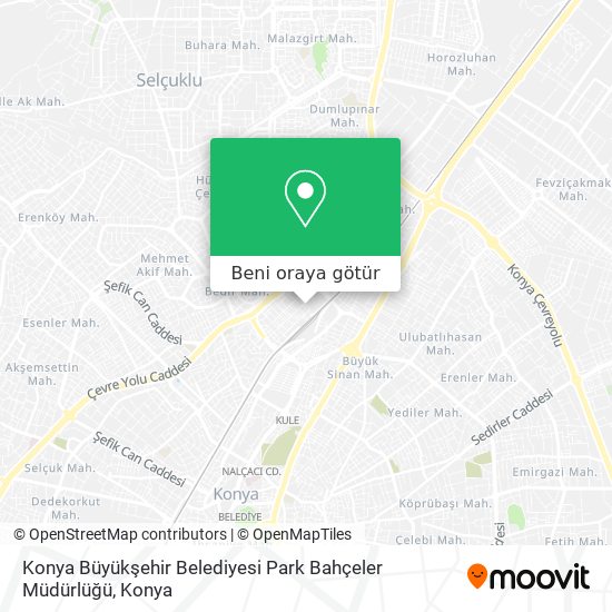 Konya Büyükşehir Belediyesi Park Bahçeler Müdürlüğü harita