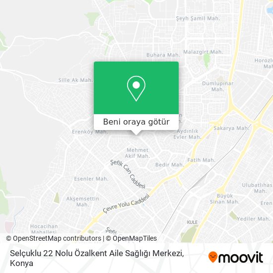 Selçuklu 22 Nolu Özalkent Aile Sağlığı Merkezi harita