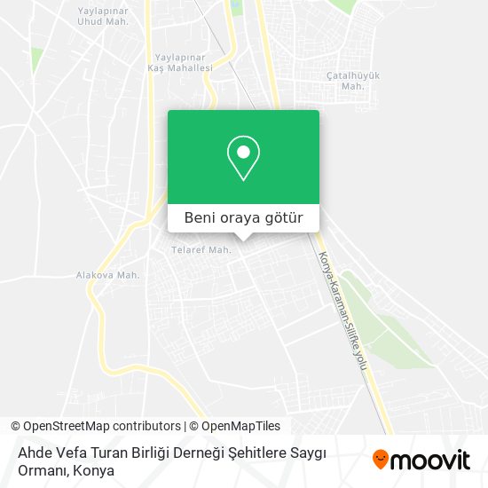 Ahde Vefa Turan Birliği Derneği Şehitlere Saygı Ormanı harita