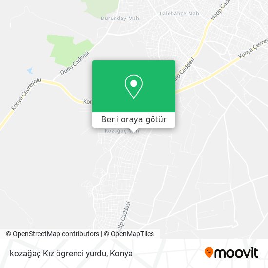 kozağaç Kız ögrenci yurdu harita