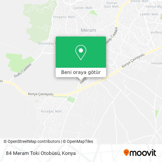 84 Meram Toki Otobüsü harita