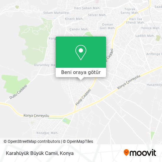 Karahüyük Büyük Camii harita