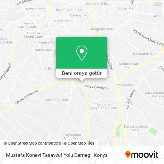 Mustafa Konevi Tasavvuf Yolu Dernegi harita