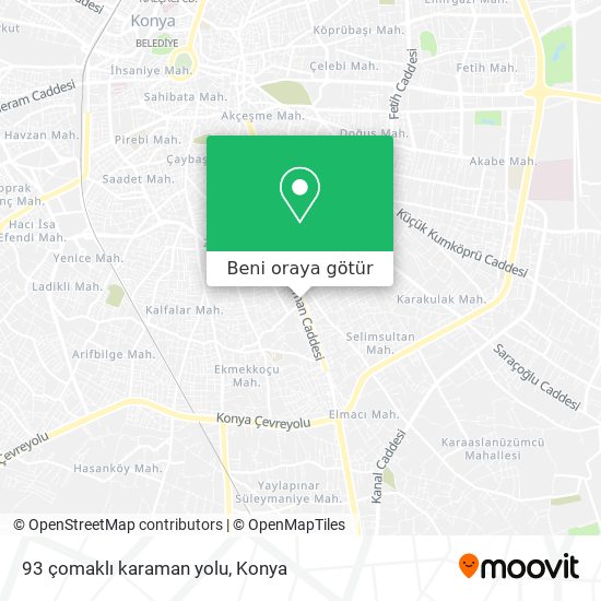 93 çomaklı karaman yolu harita
