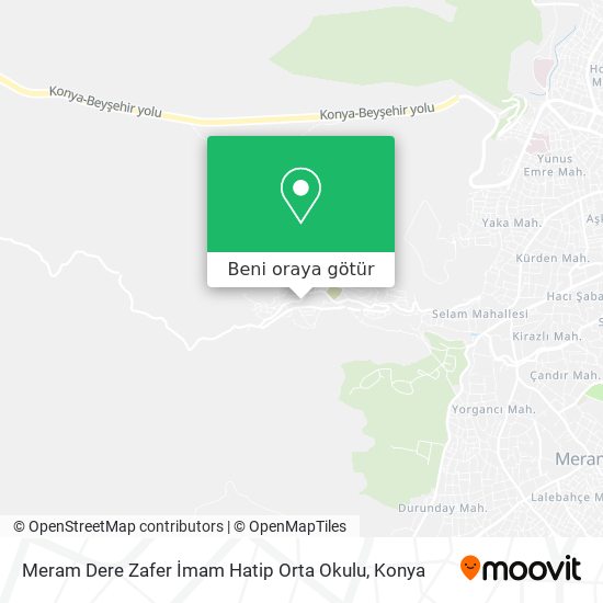 Meram Dere Zafer İmam Hatip Orta Okulu harita