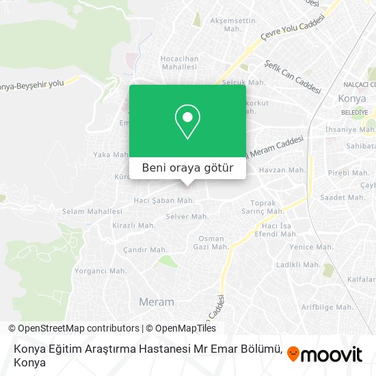 Konya Eğitim Araştırma Hastanesi Mr Emar Bölümü harita