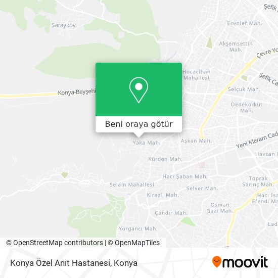 Konya Özel Anıt Hastanesi harita