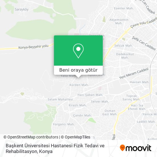 Başkent Üniversitesi Hastanesi Fizik Tedavi ve Rehabilitasyon harita