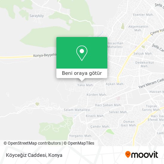 Köyceğiz Caddesi harita