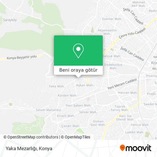 Yaka Mezarlığı harita