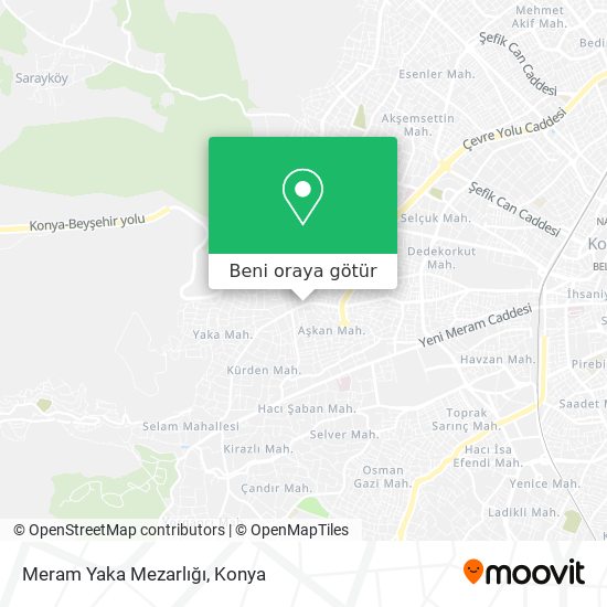 Meram Yaka Mezarlığı harita