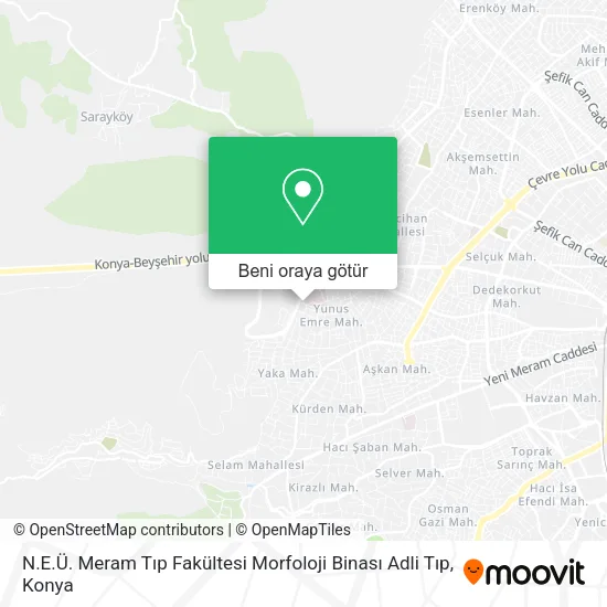 N.E.Ü. Meram Tıp Fakültesi Morfoloji Binası Adli Tıp harita