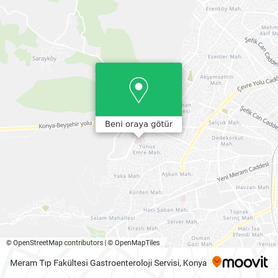 Meram Tıp Fakültesi Gastroenteroloji Servisi harita