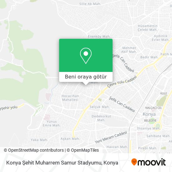 Konya Şehit Muharrem Samur Stadyumu harita