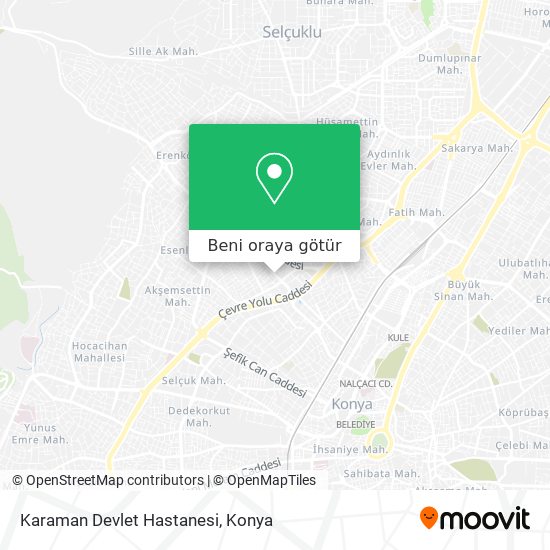 Karaman Devlet Hastanesi harita
