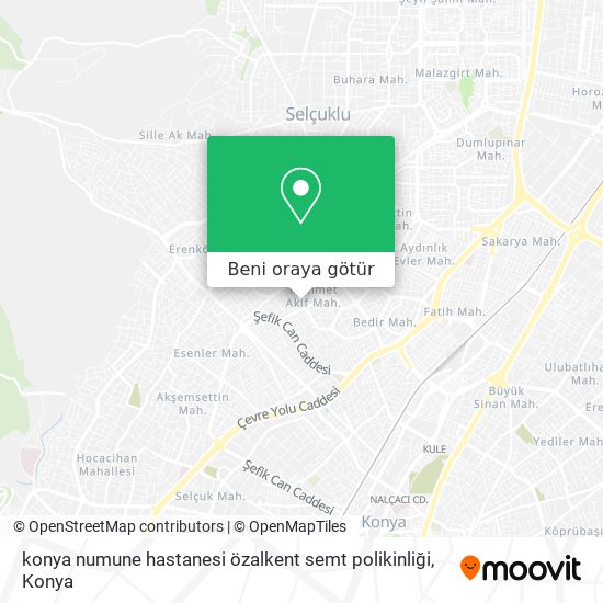 konya numune hastanesi özalkent semt polikinliği harita