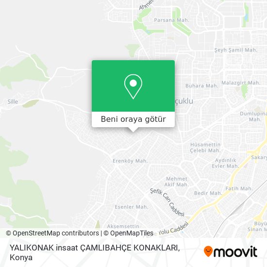 YALIKONAK insaat ÇAMLIBAHÇE KONAKLARI harita