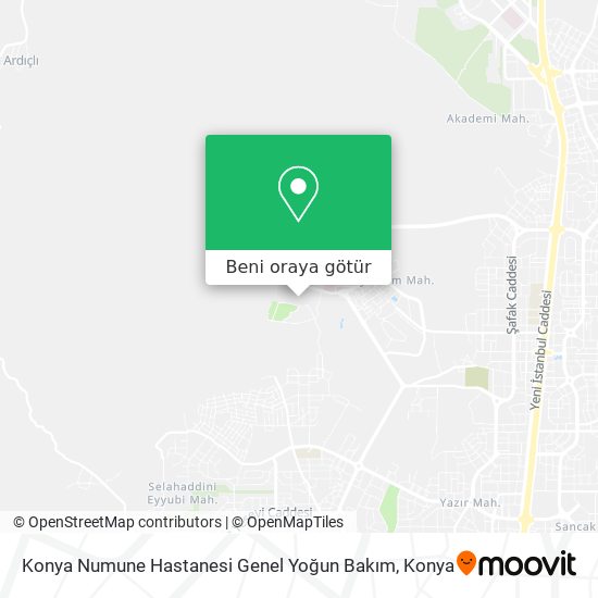 Konya Numune Hastanesi Genel Yoğun Bakım harita