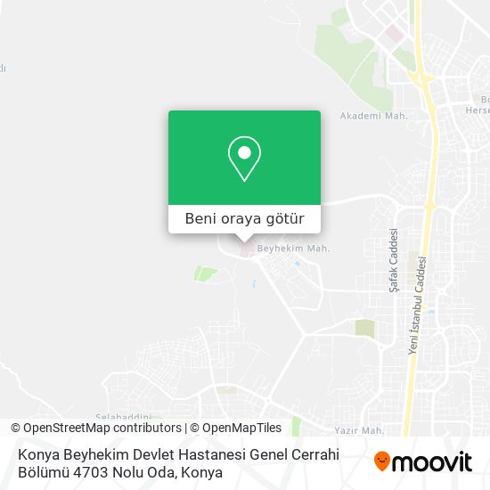 Konya Beyhekim Devlet Hastanesi Genel Cerrahi Bölümü 4703 Nolu Oda harita