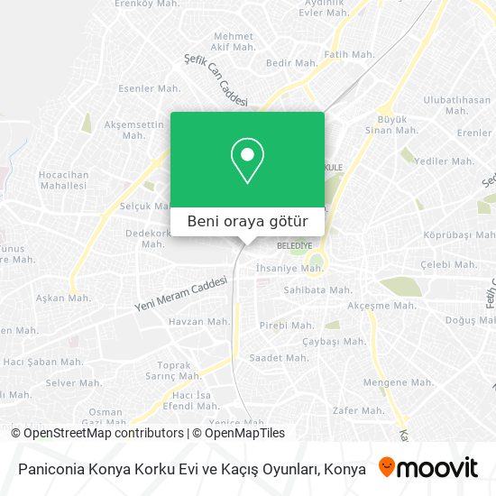 Paniconia Konya Korku Evi ve Kaçış Oyunları harita