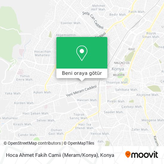 Hoca Ahmet Fakih Camii (Meram / Konya) harita