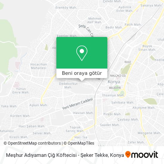Meşhur Adıyaman Çiğ Köftecisi - Şeker Tekke harita